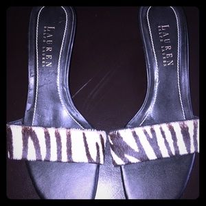 Ralph Lauren Zebra Slide/Slip OnSandal 6.5